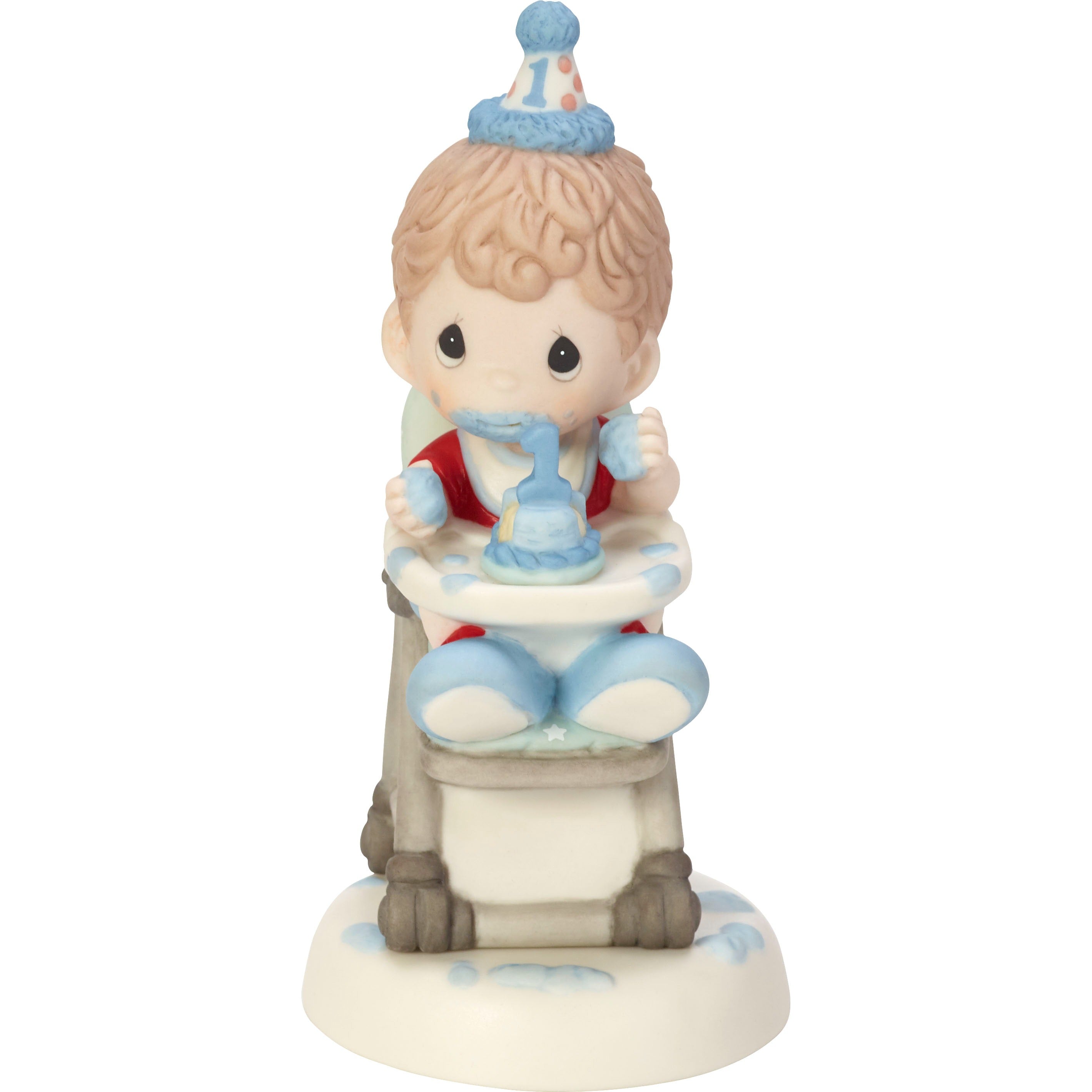Baby Boy 1st Birthday Smash Cake Figurine