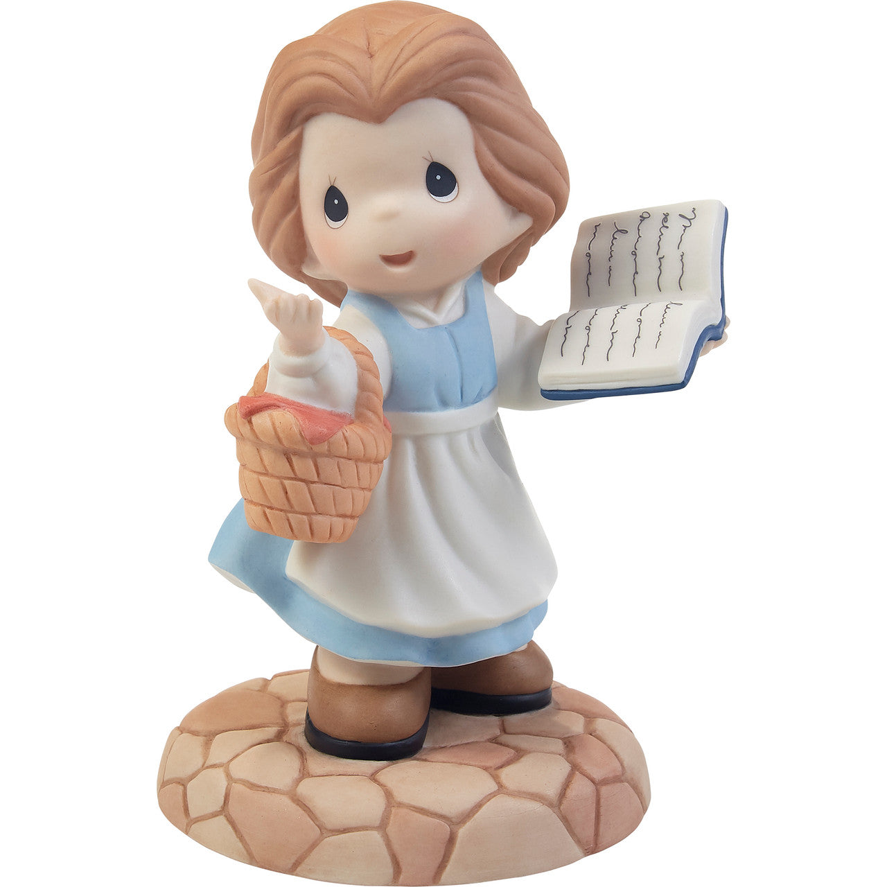 Belle in Blue Dress Holding a Book