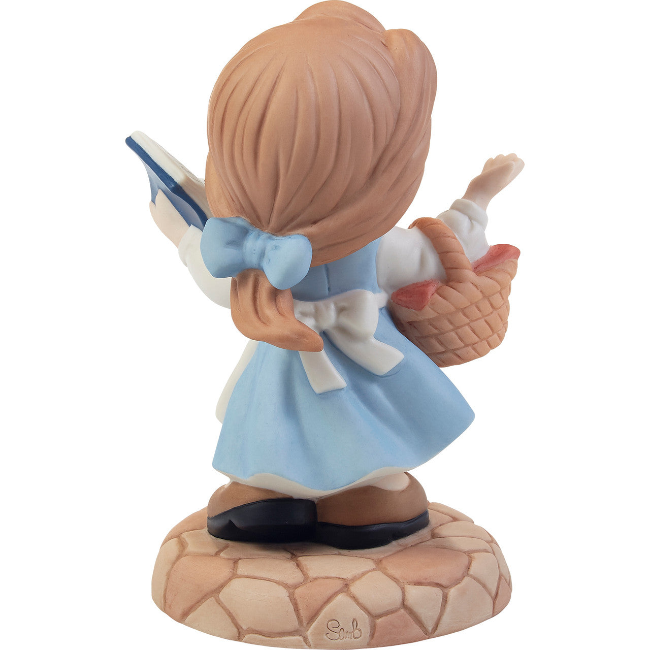 Belle in Blue Dress Holding a Book