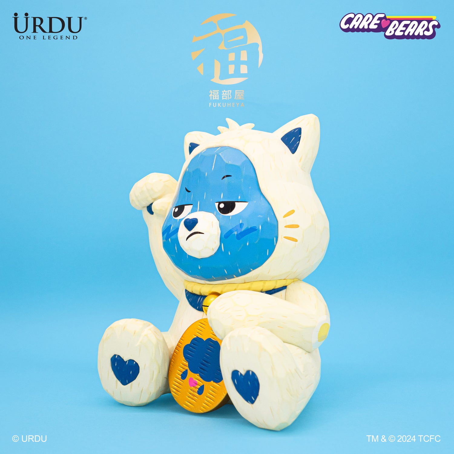 Carebear Maneki Neko (Grumpy Bear) 18cm