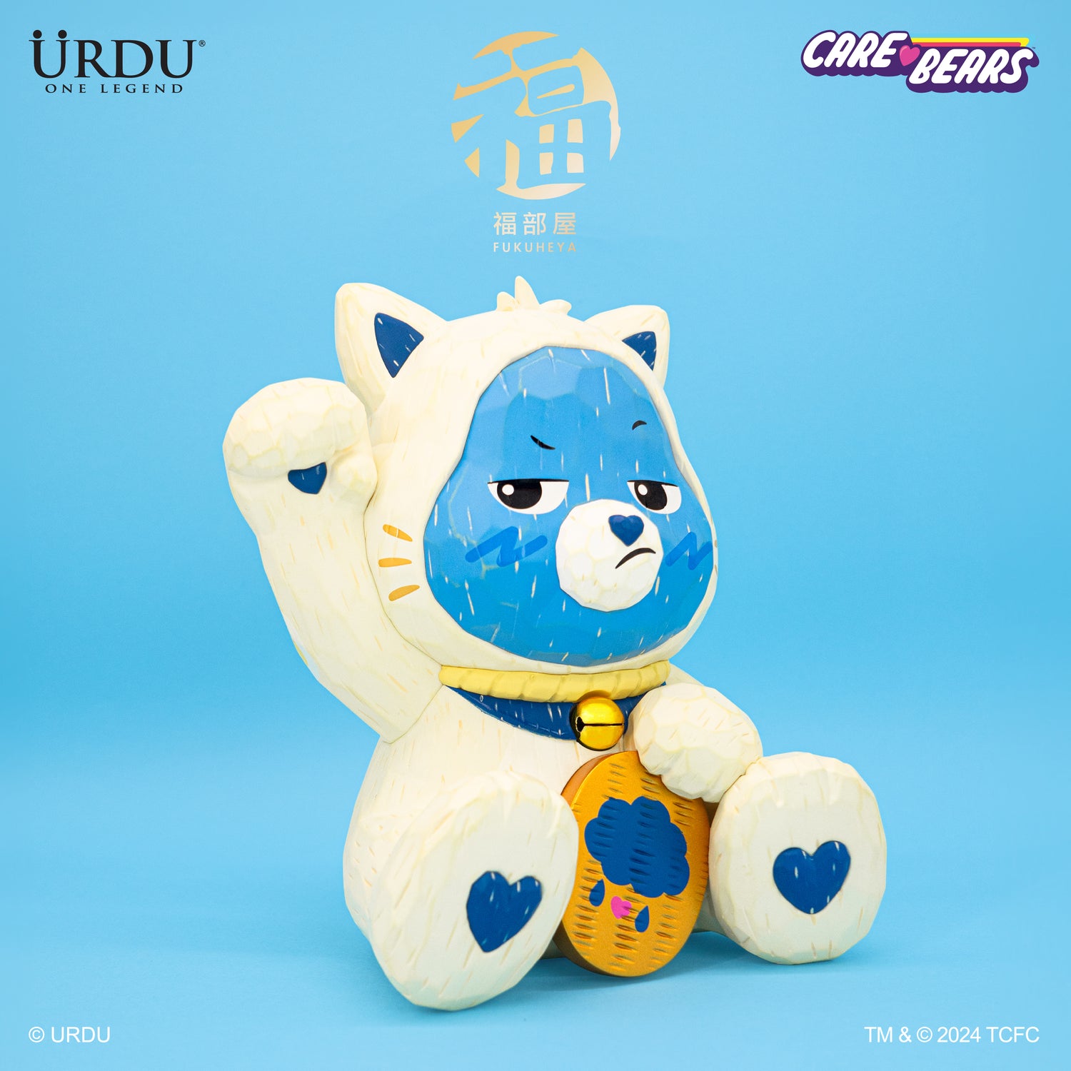 Carebear Maneki Neko (Grumpy Bear) 18cm