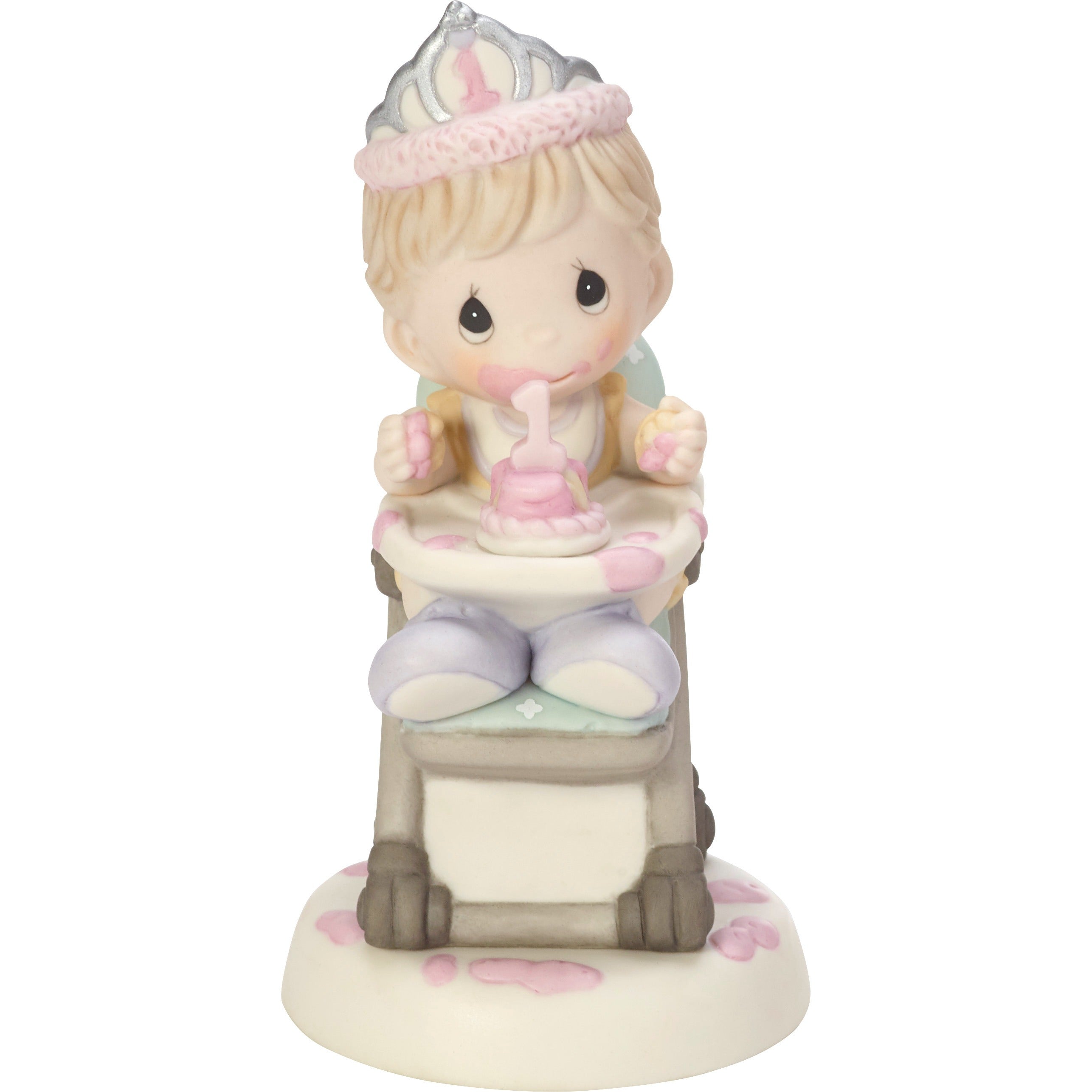 Baby Girl 1st Birthday Smash Cake Figurine