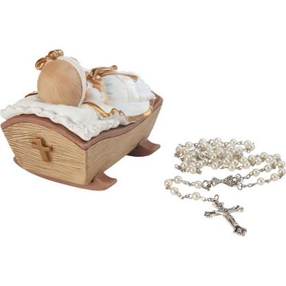 Cradled In His Love Girl Rosary Box with Rosary