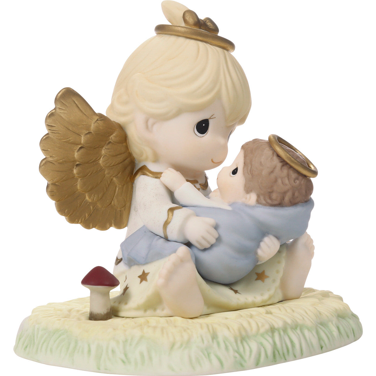 Angel Holding Baby Jesus Figurine