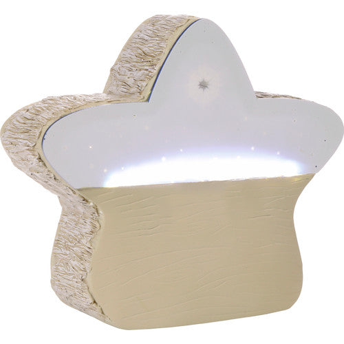 Angel Praying Next to Baby Jesus LED Star Figurine