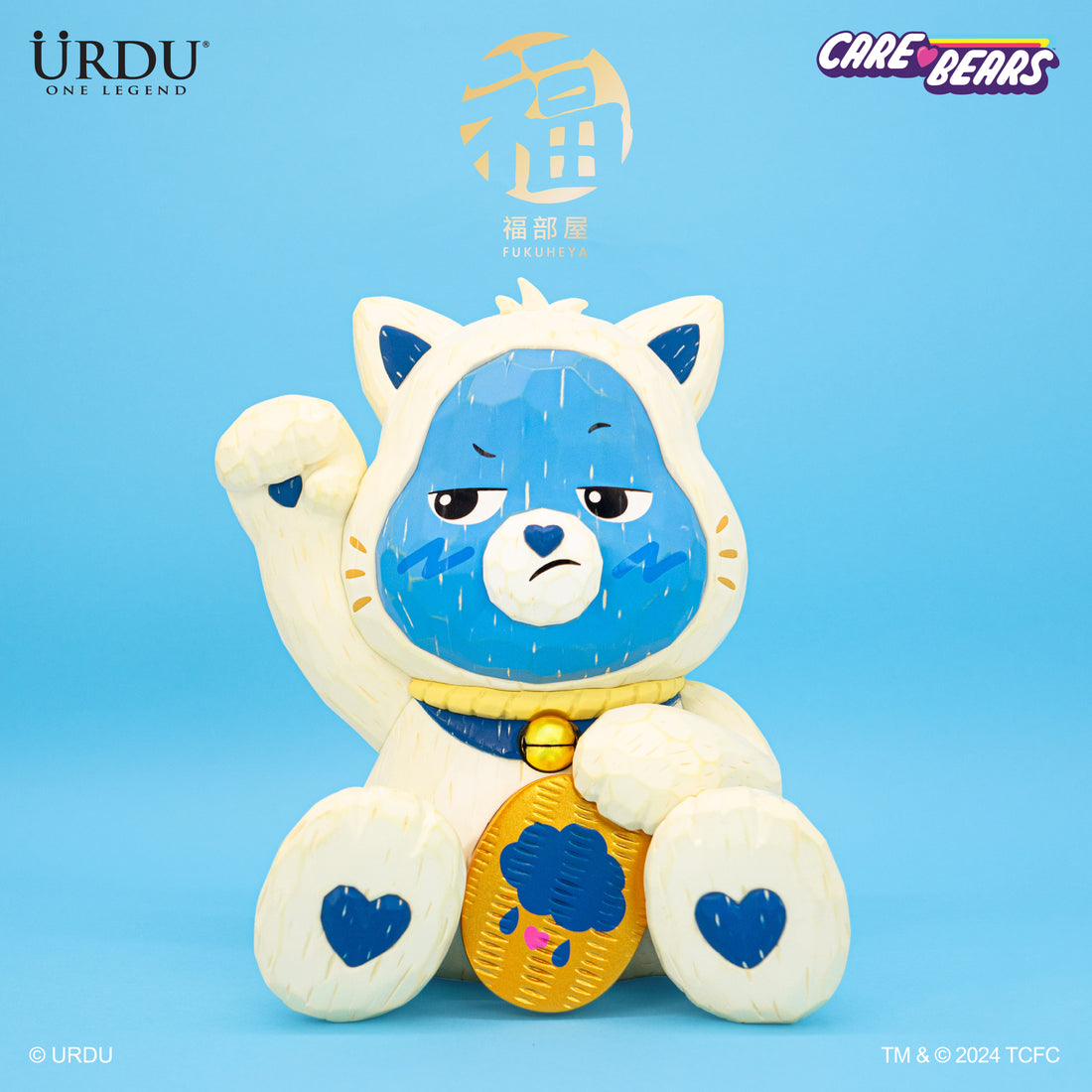 Carebear Maneki Neko (Grumpy Bear) 18cm