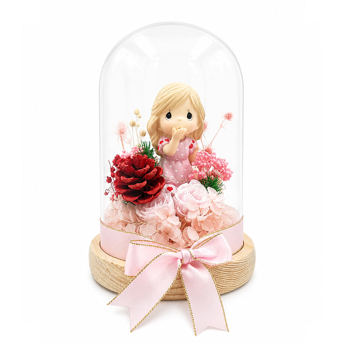 "Kiss" Premium Preserved Flower Dome