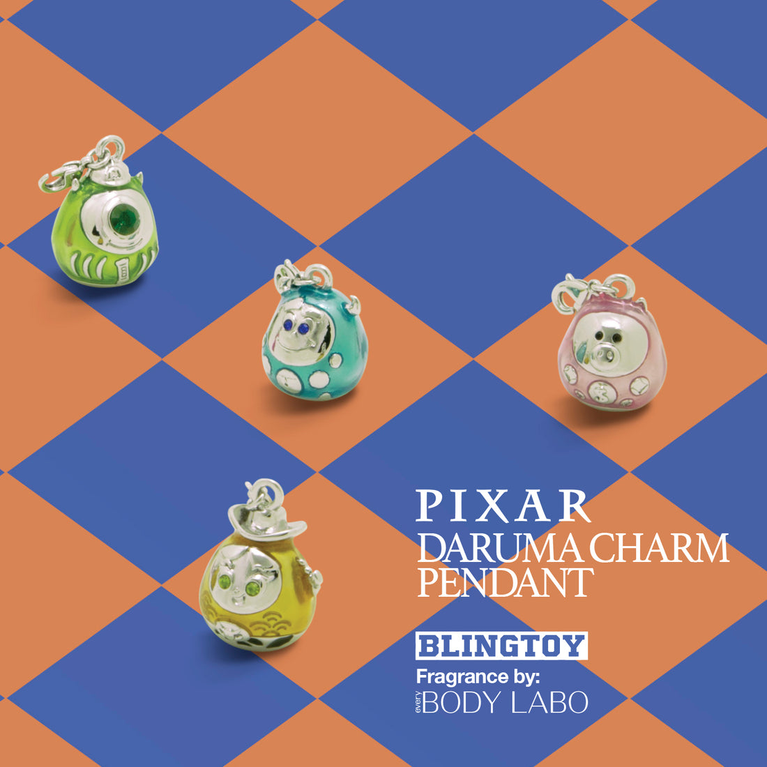 Pixar Daruma Aroma Charm Pendant