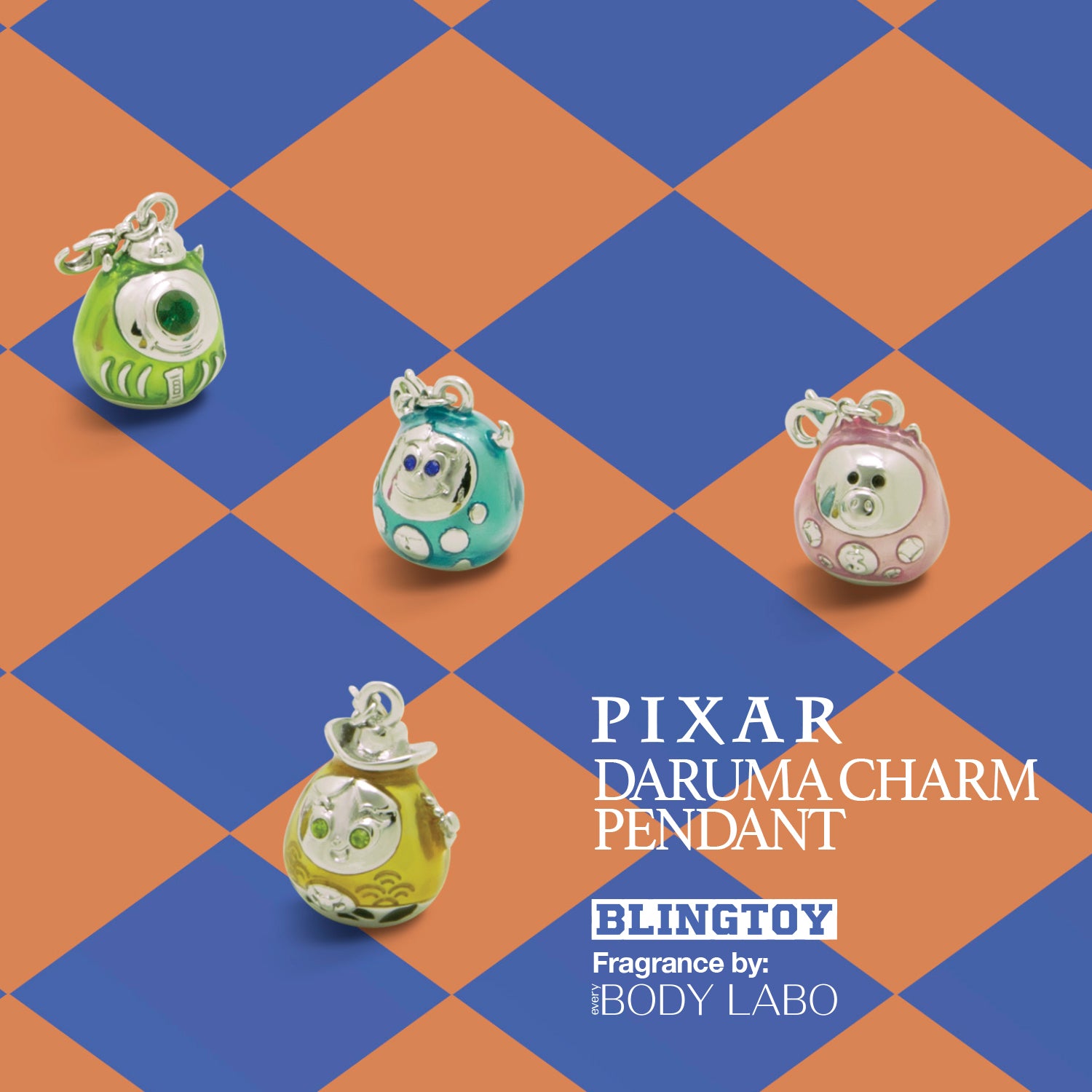 Pixar Daruma Aroma Charm Pendant